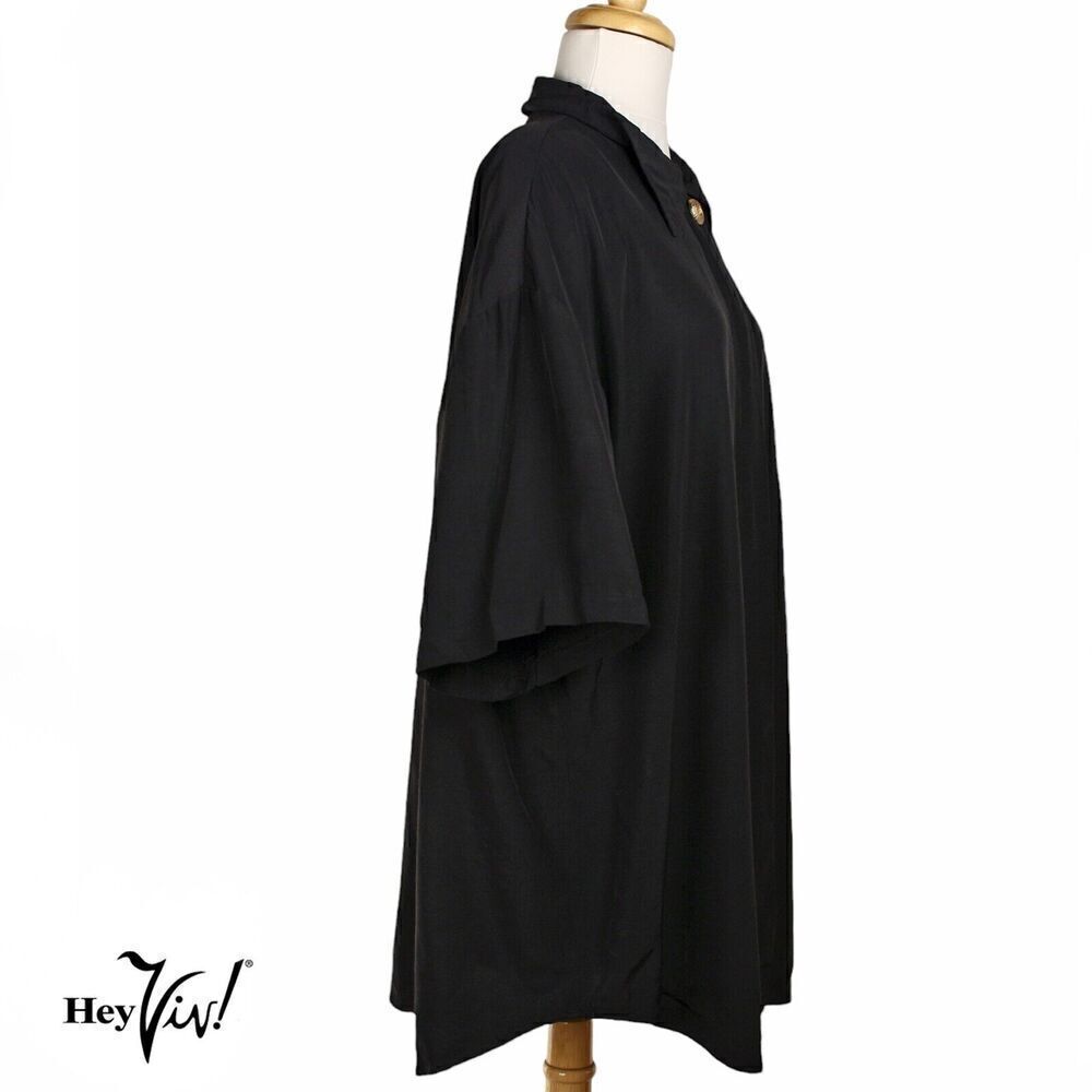 Vintage Pride & Joys Shirt Black Rayon Embroidery Plus Size 24 B54 W54 - Hey Viv - Picture 5 of 8